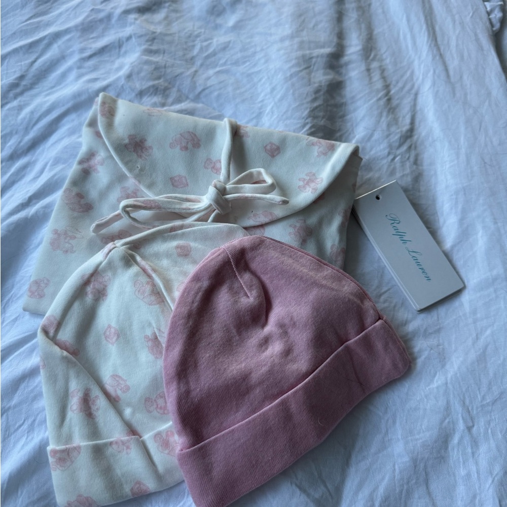 Ralph Lauren New Born Layette Hat Set